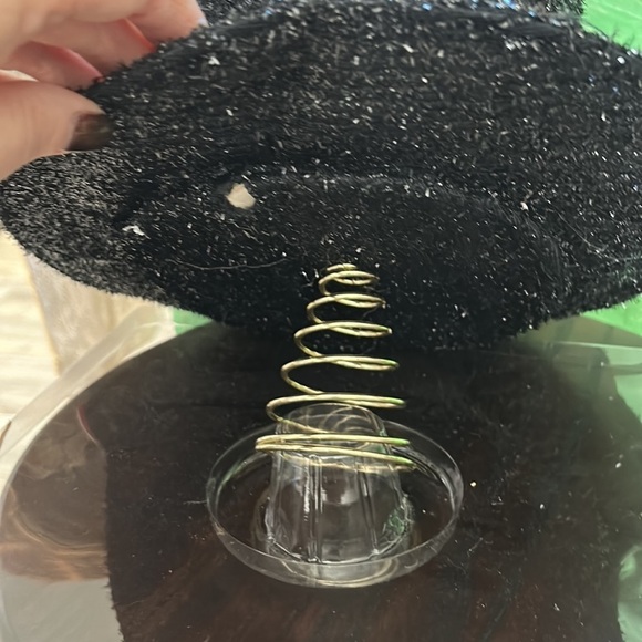 Holiday Home 9.5”  Snowman Hat Tree topper glitter flocked evergreen red berries - Picture 3 of 4